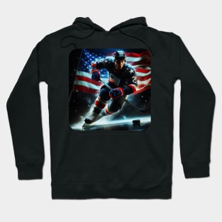 American Man Ice Hockey Player #3 Hoodie